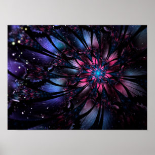 Abstraktes Fraktal Blume Design. Poster