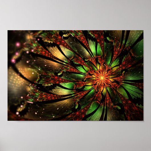 Abstraktes Fraktal Blume Design. Poster (Vorne)