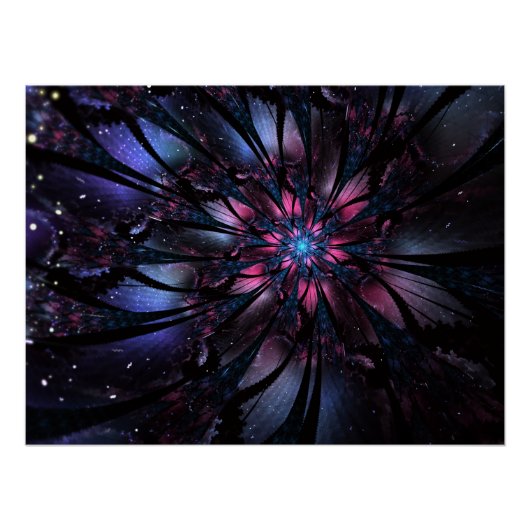 Abstraktes Fraktal Blume Design. Poster (Vorderseite)