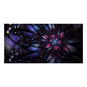 Abstraktes Fraktal Blume Design. Poster