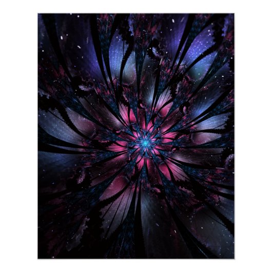 Abstraktes Fraktal Blume Design. Poster (Vorderseite)