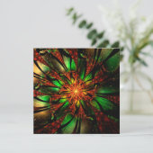 Abstraktes Fraktal Blume Design. Save The Date (Stehend Vorderseite)