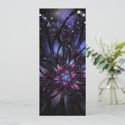 Abstraktes Fraktal Blume Design. Save The Date (Stehend Vorderseite)