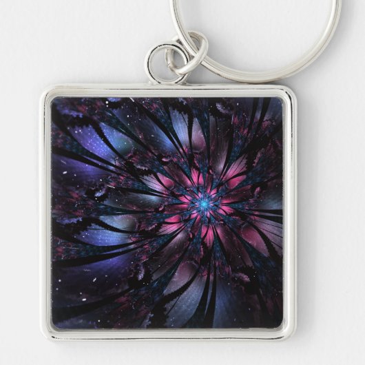 Abstraktes Fraktal Blume Design. Schlüsselanhänger (Vorne)