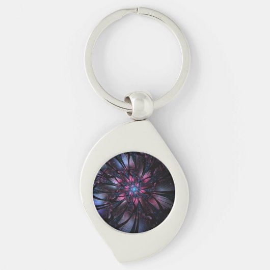 Abstraktes Fraktal Blume Design. Schlüsselanhänger (Vorderseite)