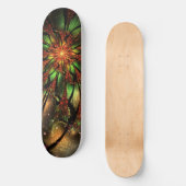 Abstraktes Fraktal Blume Design. Skateboard (Vorderseite)