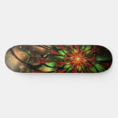 Abstraktes Fraktal Blume Design. Skateboard (Horizontal)