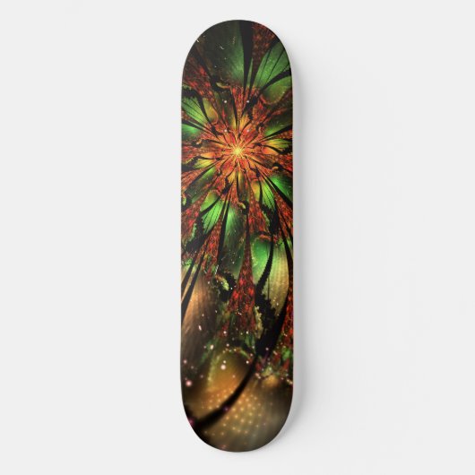 Abstraktes Fraktal Blume Design. Skateboard (Vorderseite)