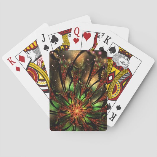 Abstraktes Fraktal Blume Design. Spielkarten (Rückseite)