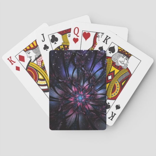 Abstraktes Fraktal Blume Design. Spielkarten (Rückseite)