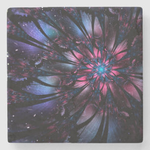 Abstraktes Fraktal Blume Design. Steinuntersetzer
