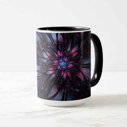 Abstraktes Fraktal Blume Design. Tasse (VorderseiteRechts)