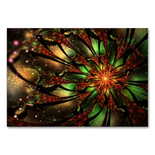 Abstraktes Fraktal Blume Design. Tischnummer (Vorderseite)