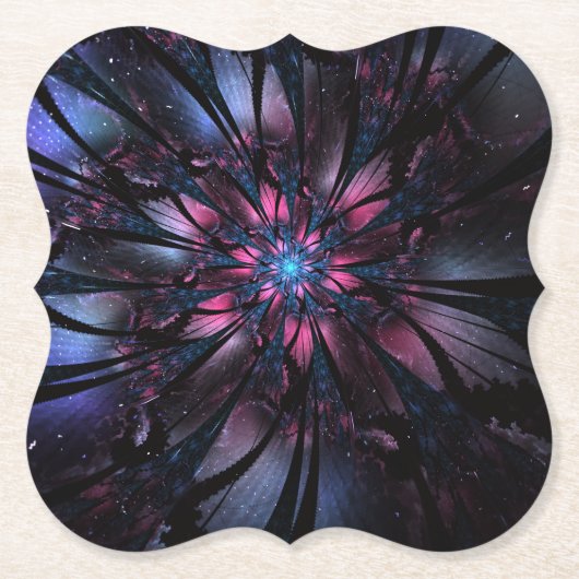 Abstraktes Fraktal Blume Design. Untersetzer (Vorderseite)