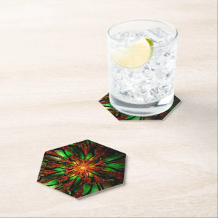 Abstraktes Fraktal Blume Design. Untersetzer