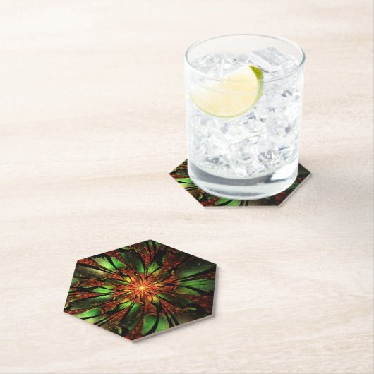 Abstraktes Fraktal Blume Design. Untersetzer (Vor Ort)