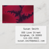 Abstraktes Fraktal Burgund Plum Fraktal Artwork Visitenkarte (Vorne/Hinten)