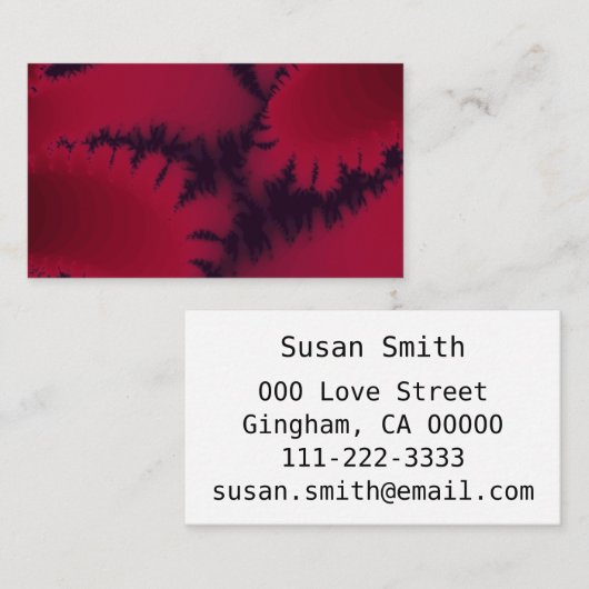 Abstraktes Fraktal Burgund Plum Fraktal Artwork Visitenkarte (Vorne/Hinten)
