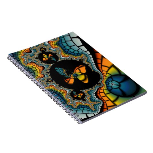 abstraktes Fraktal Butterfly Cacoon Notizblock (Rechte Seite)