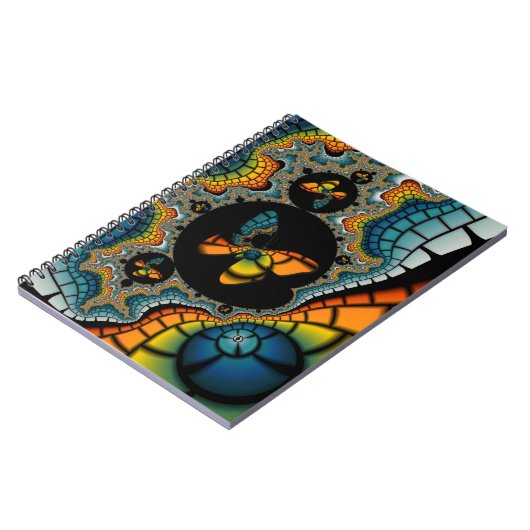 abstraktes Fraktal Butterfly Cacoon Notizblock (Linke Seite)