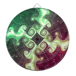 Abstraktes Fraktal Cross Art Dartscheibe