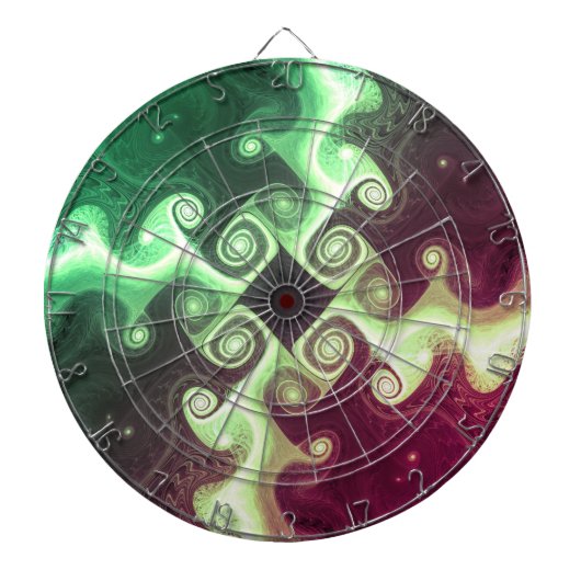 Abstraktes Fraktal Cross Art Dartscheibe (vorne)