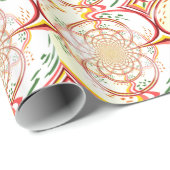 Abstraktes Fraktal Design in Sunset Colors Geschenkpapier (Rolleneckpunkt)