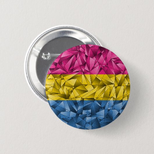 Abstraktes Fraktal Dreiecke Pansexual-Stolperflagg Button (Vorne & Hinten)