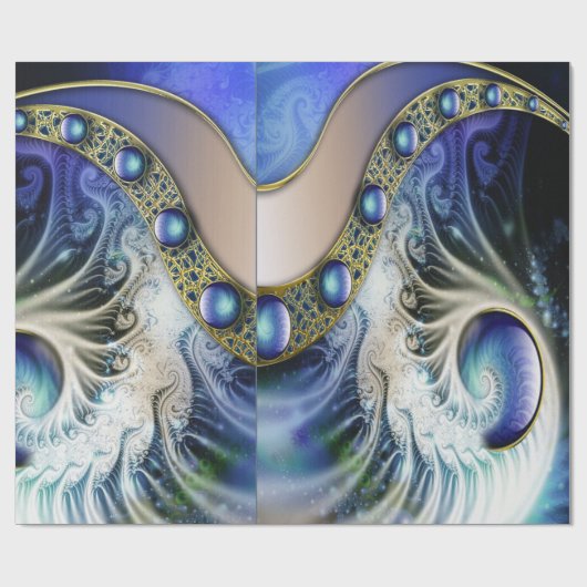 Abstraktes Fraktal Fantasie Geschenkpapier (Flach)