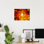 Abstraktes Fraktal-Feuerplakat Poster (Heimbüro)