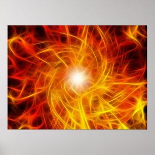 Abstraktes Fraktal-Feuerplakat Poster