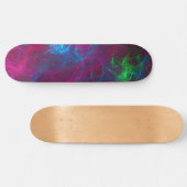 Abstraktes Fraktal Flammen Rosa Lila Blau Grün Skateboard (Horizontal)