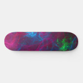 Abstraktes Fraktal Flammen Rosa Lila Blau Grün Skateboard (Horizontal)