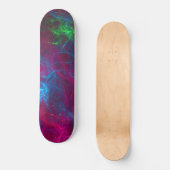 Abstraktes Fraktal Flammen Rosa Lila Blau Grün Skateboard (Vorderseite)