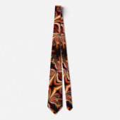 Abstraktes Fraktal Gold Orange Black Neck Tie Krawatte (Vorderseite)