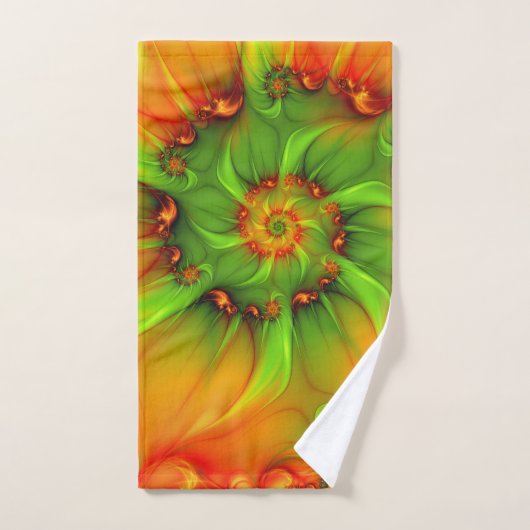Abstraktes Fraktal im Sommer grün Badhandtuch Set (Handtuch)