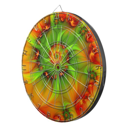 Abstraktes Fraktal im Sommer grün Dartscheibe (Vorderseite rechts)