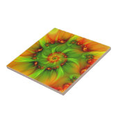 Abstraktes Fraktal im Sommer grün Fliese (Seite)