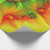 Abstraktes Fraktal im Sommer grün Geschenkpapier (Ecke)