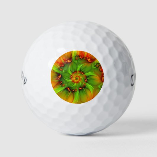 Abstraktes Fraktal im Sommer grün Golfball (Vorderseite)