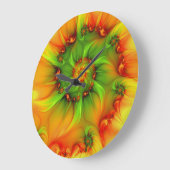 Abstraktes Fraktal im Sommer grün Große Wanduhr (Winkel)