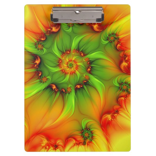 Abstraktes Fraktal im Sommer grün Klemmbrett (Vorderseite)