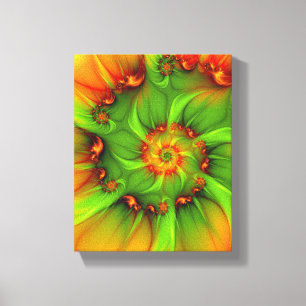 Abstraktes Fraktal im Sommer grün Leinwanddruck