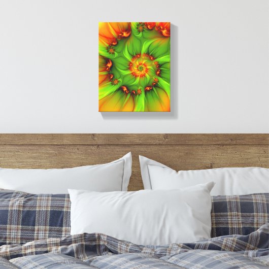 Abstraktes Fraktal im Sommer grün Leinwanddruck (Insitu (Schlafzimmer))