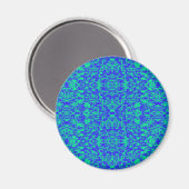 Abstraktes Fraktal in Blau und Grün Magnet (Vorderseite/Rückseite)