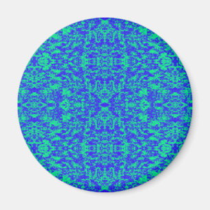 Abstraktes Fraktal in Blau und Grün Magnet
