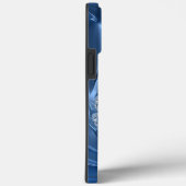Abstraktes Fraktal in Blau und Schick Case-Mate iPhone Hülle (Rückseite / Rechts)