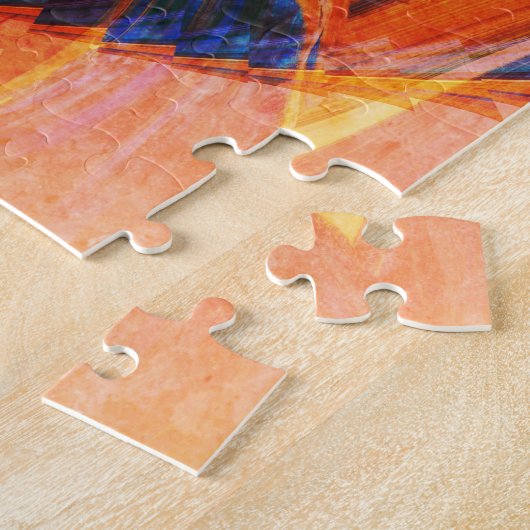 abstraktes Fraktal in Jung-Gelb-Orange Puzzle (Seite)