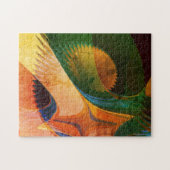 abstraktes Fraktal in Jung-Gelb-Orange Puzzle (Horizontal)