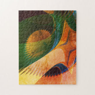 abstraktes Fraktal in Jung-Gelb-Orange Puzzle